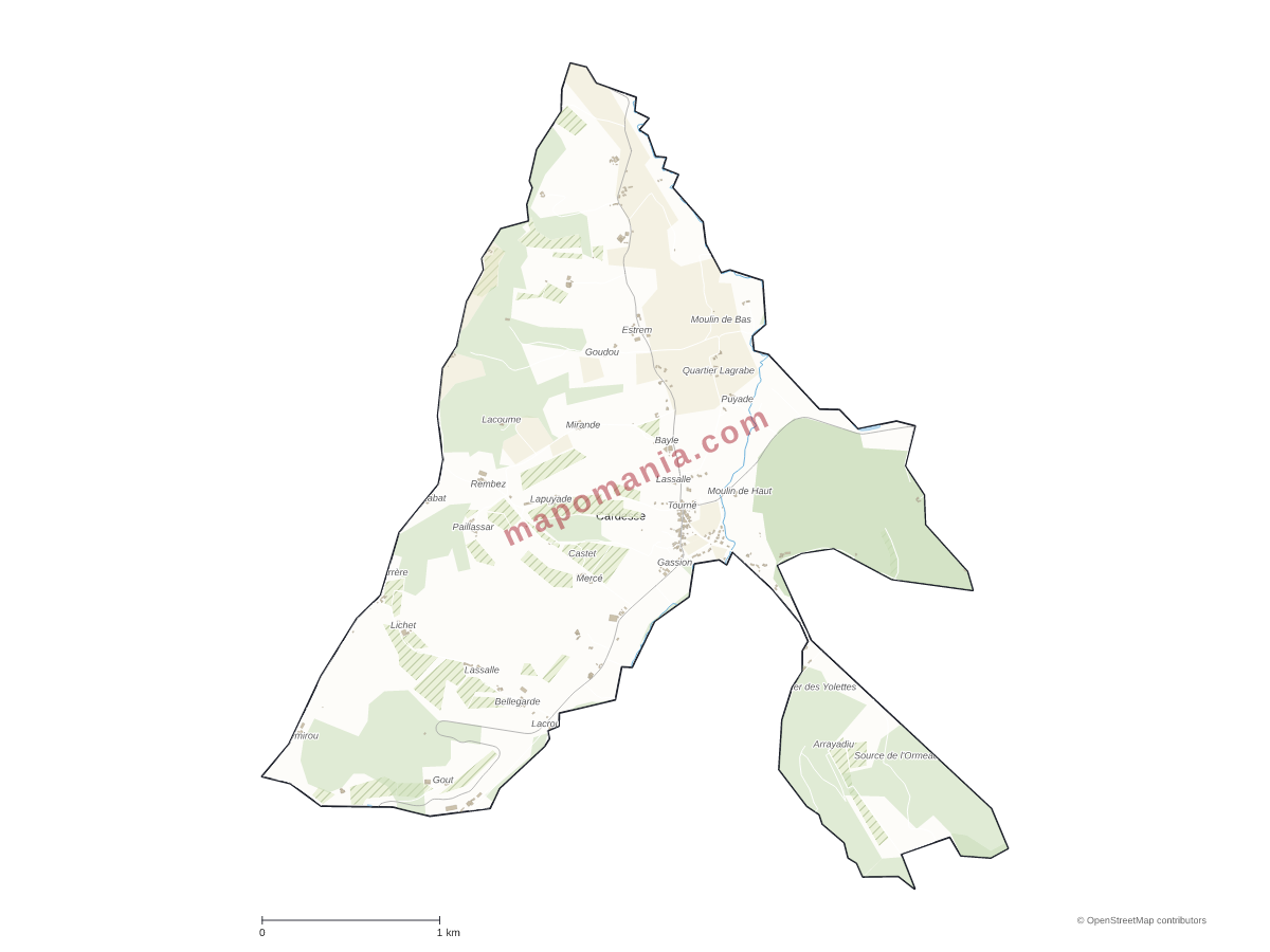 Carte de Cardesse à personnaliser