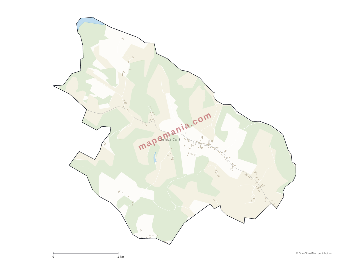 Carte de Casteide-Cami à personnaliser