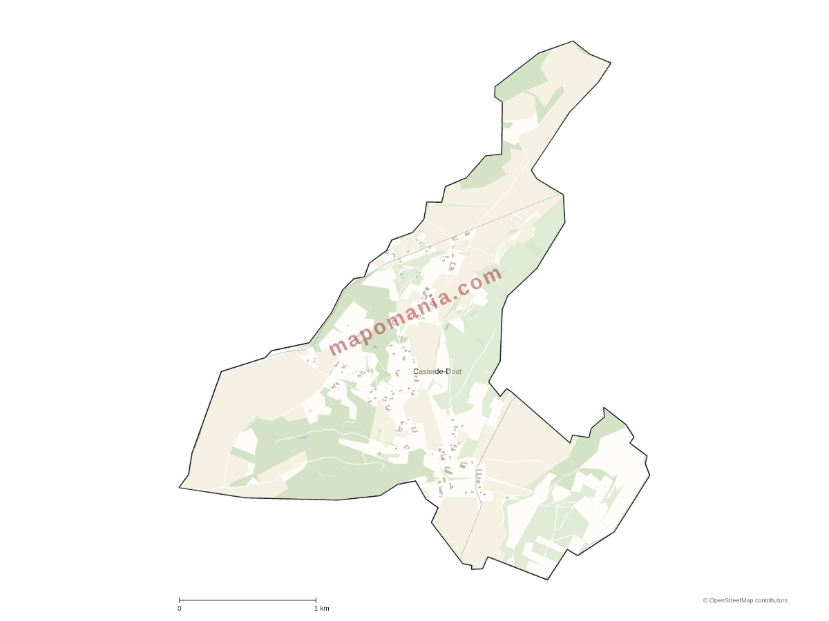 Carte de Casteide-Doat à personnaliser