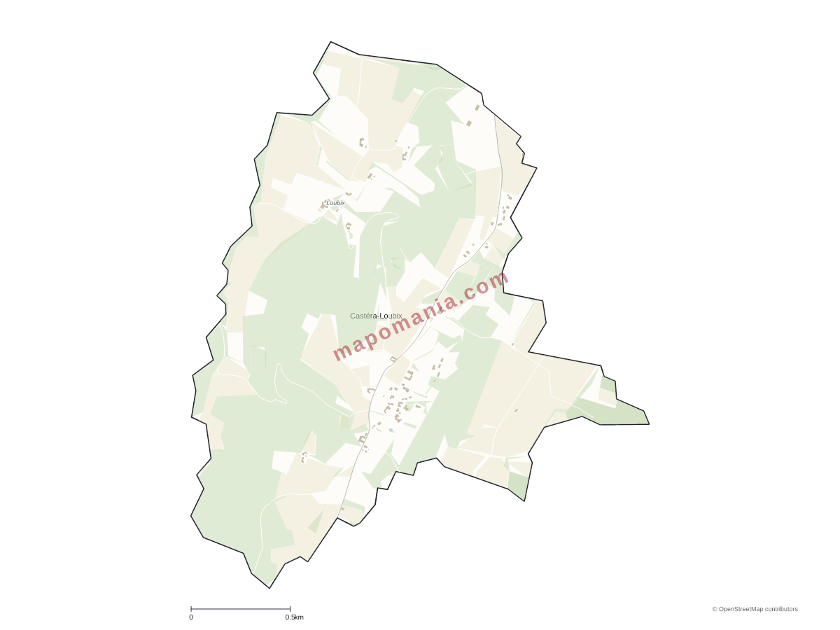 Carte de Castéra-Loubix à personnaliser