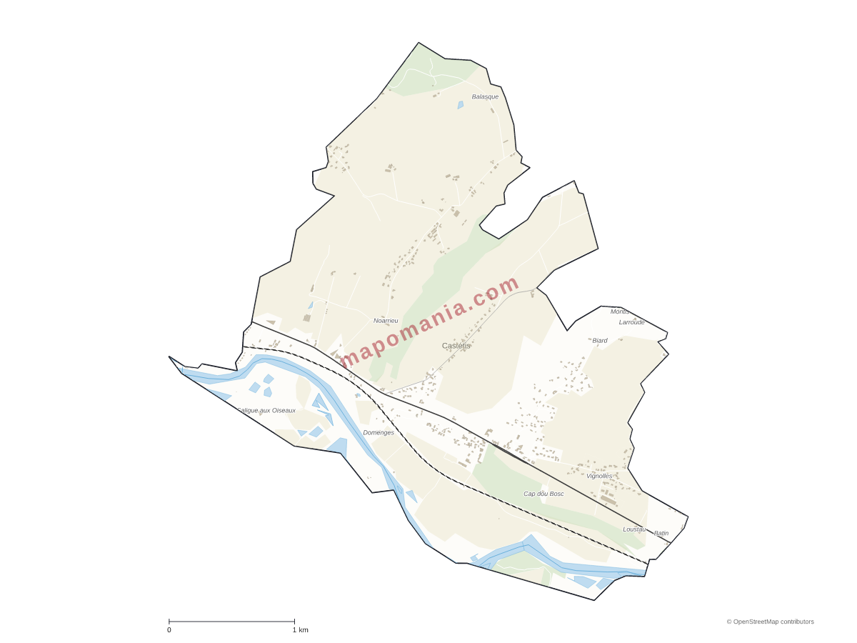 Carte de Castétis à personnaliser