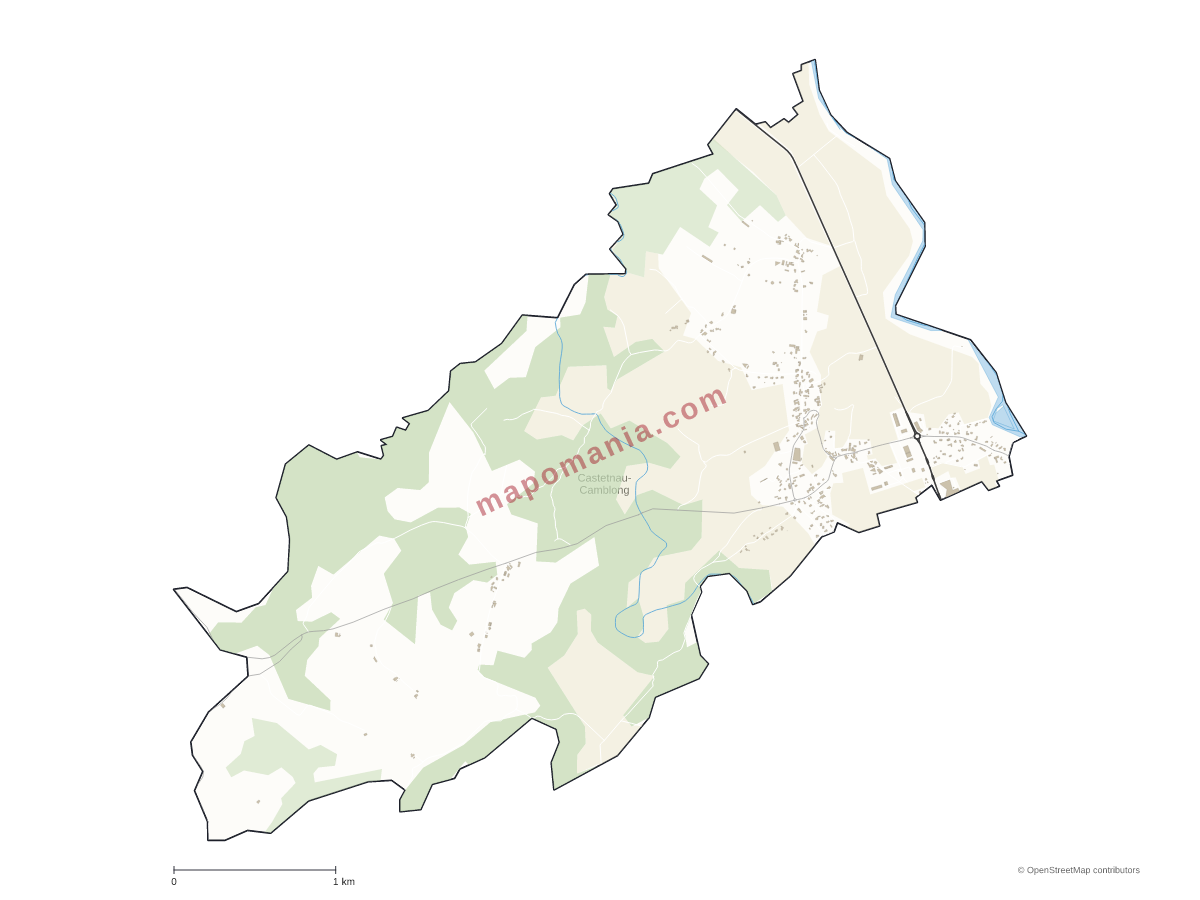 Carte de Castetnau-Camblong à personnaliser