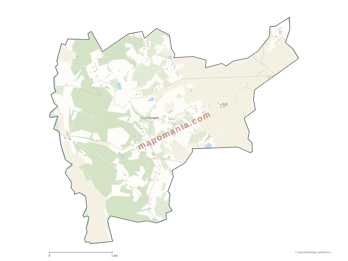 Carte de Castetpugon à personnaliser