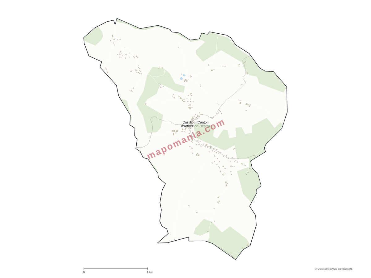 Carte de Castillon (Canton d'Arthez-de-Béarn) à personnaliser