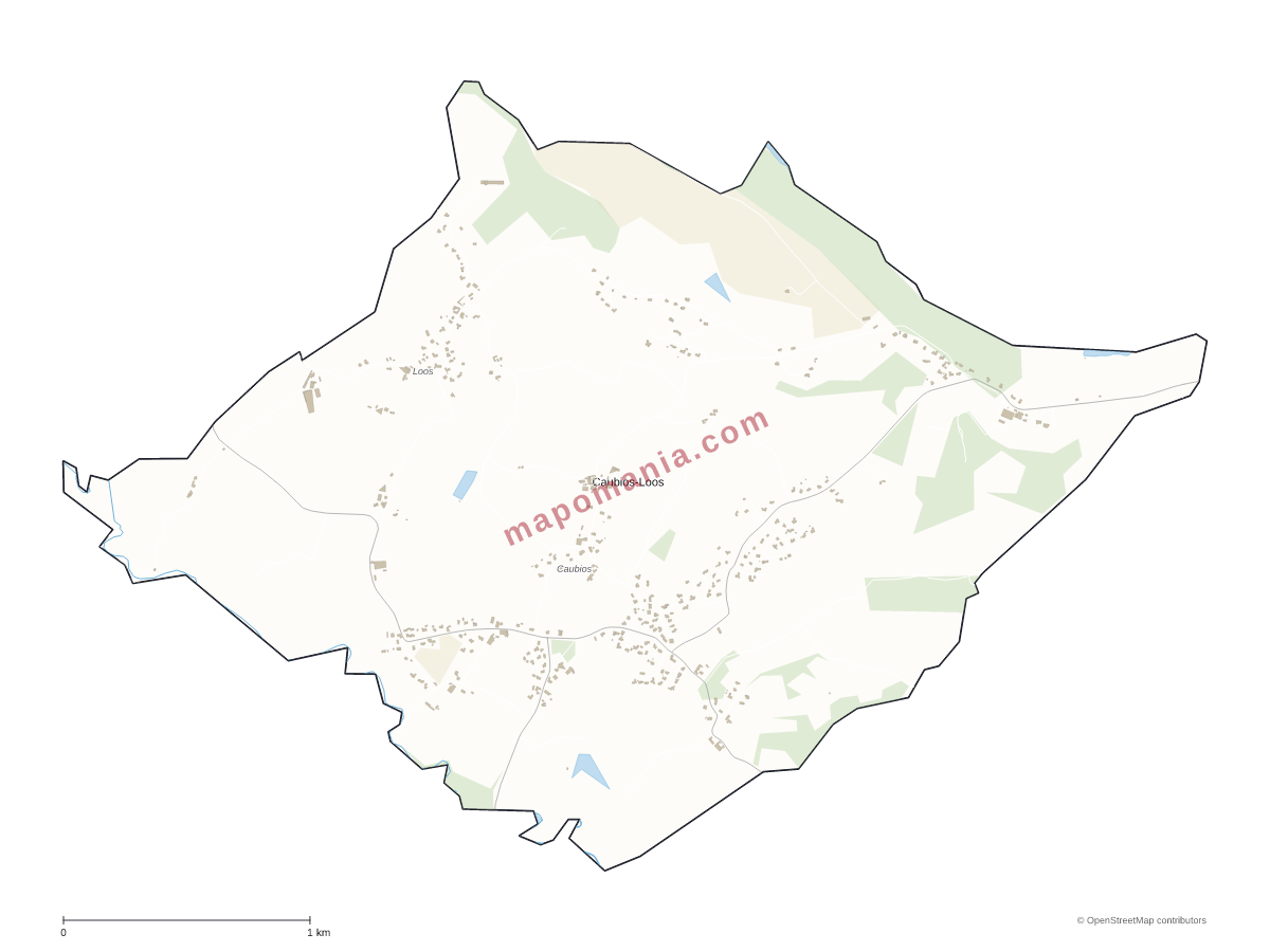 Carte de Caubios-Loos à personnaliser