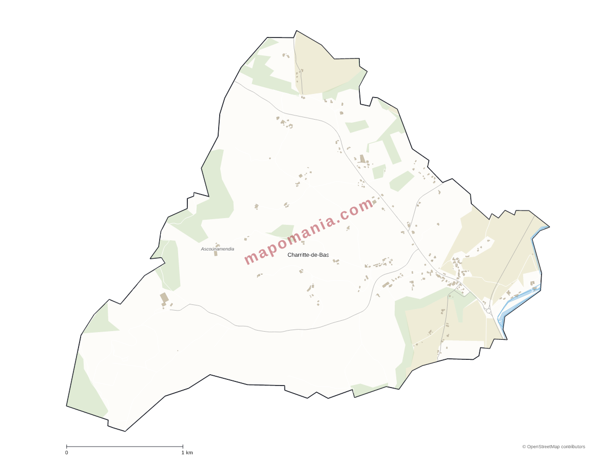 Carte de Charritte-de-Bas à personnaliser