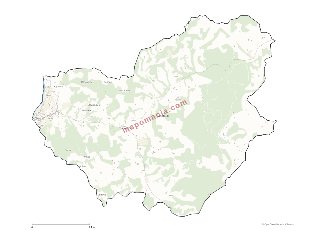 Carte de Chéraute à personnaliser