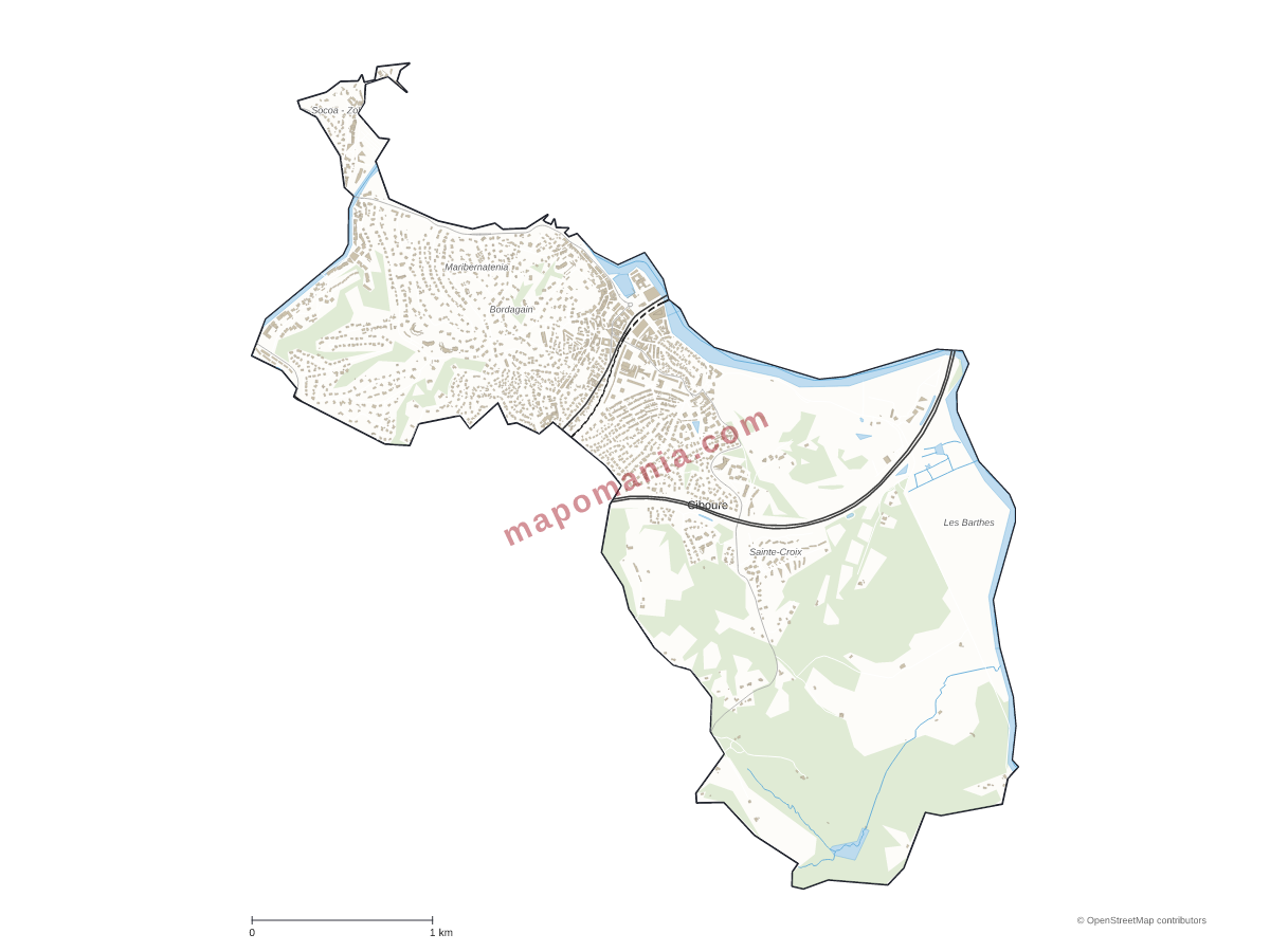 Carte de Ciboure à personnaliser