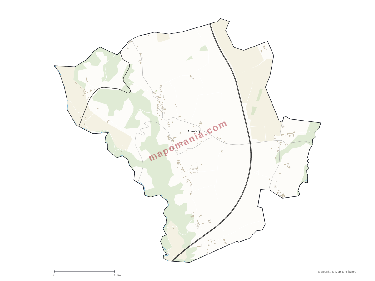 Carte de Claracq à personnaliser