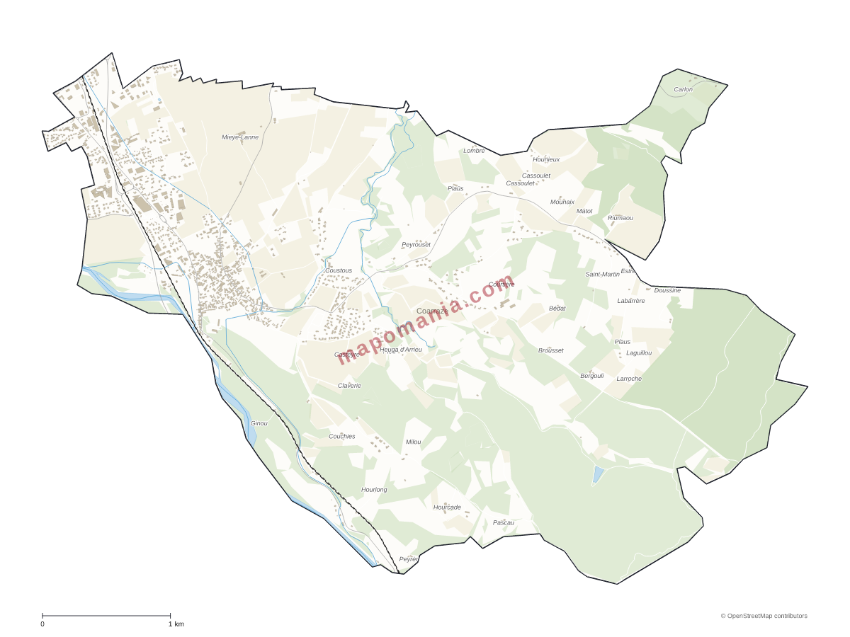 Carte de Coarraze à personnaliser