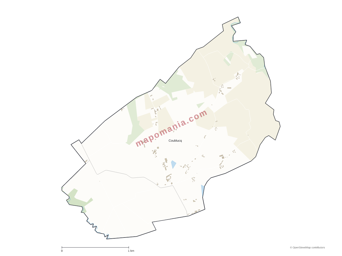 Carte de Coublucq à personnaliser