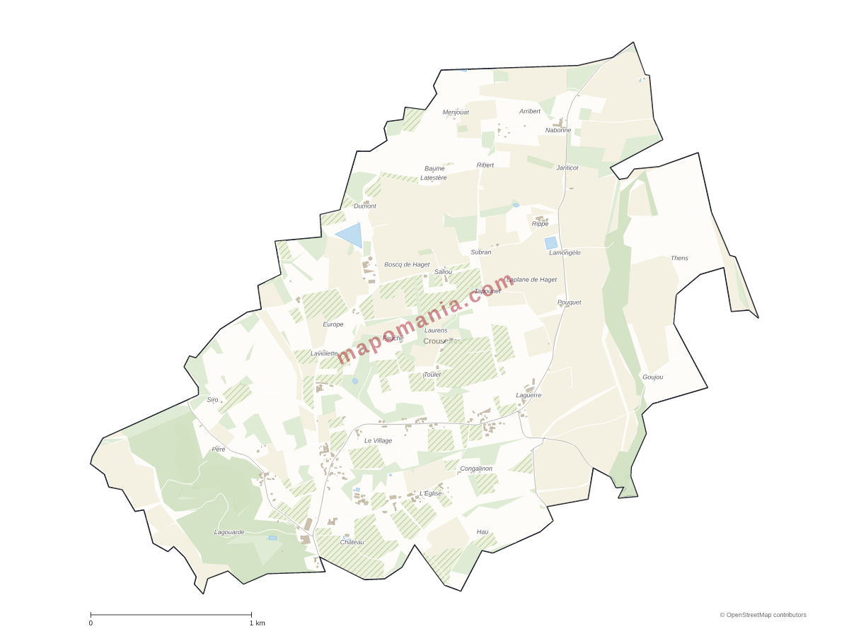 Carte de Crouseilles à personnaliser
