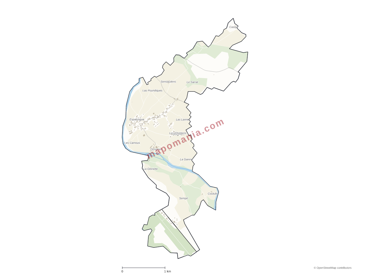 Carte de Dognen à personnaliser