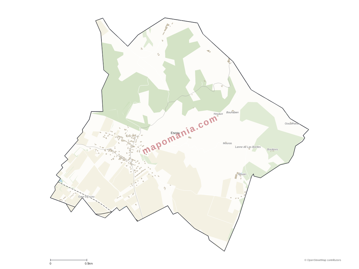 Carte de Escou à personnaliser