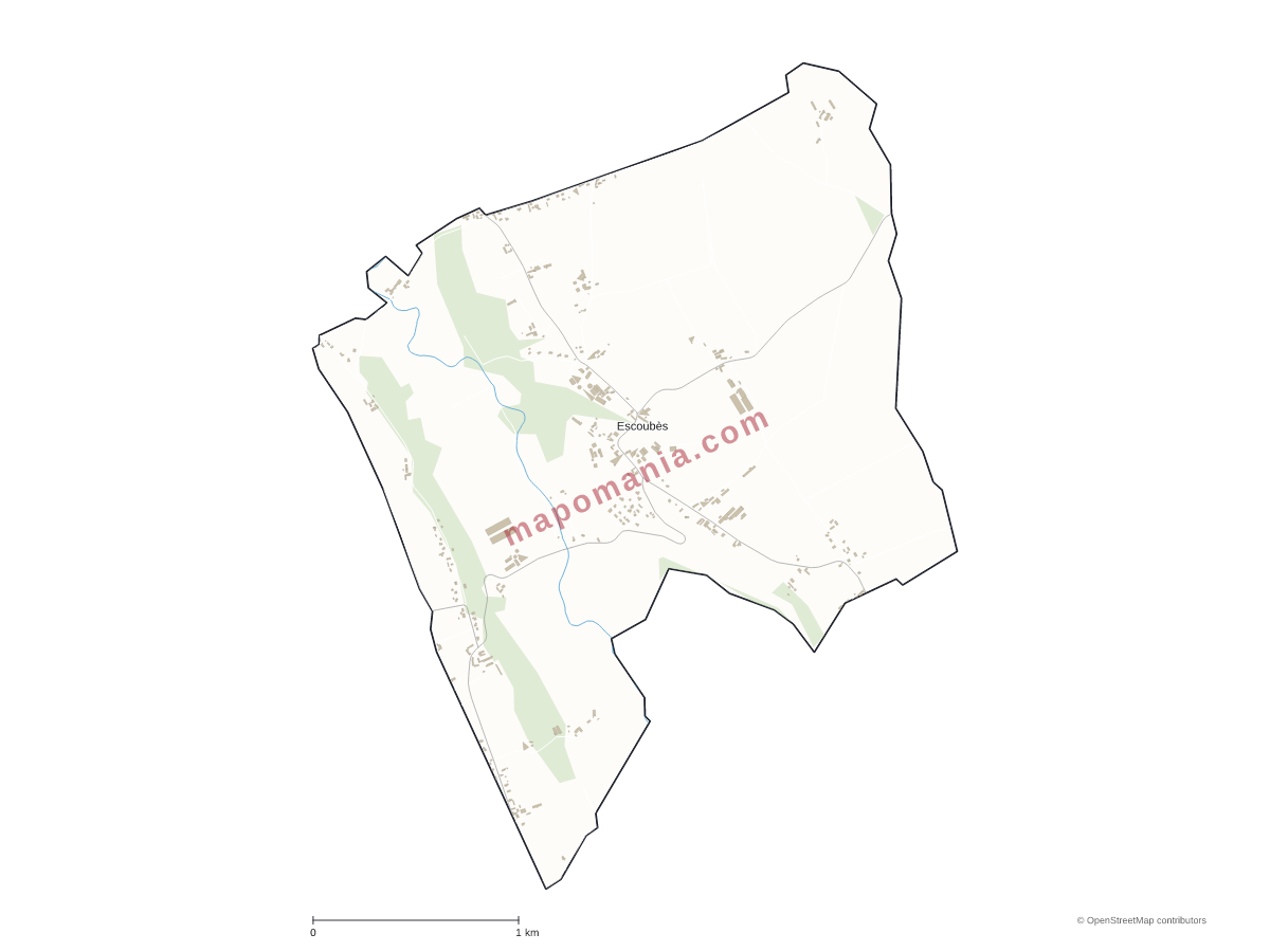 Carte de Escoubès à personnaliser
