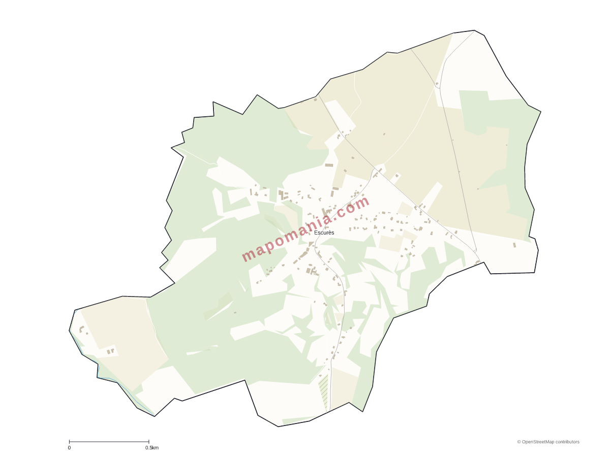 Carte de Escurès à personnaliser