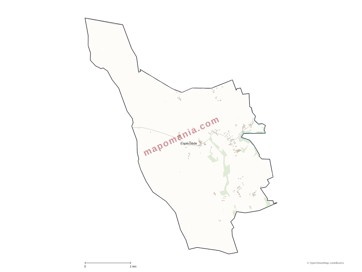 Carte de Espéchède à personnaliser