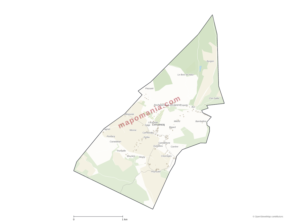 Carte de Estialescq à personnaliser