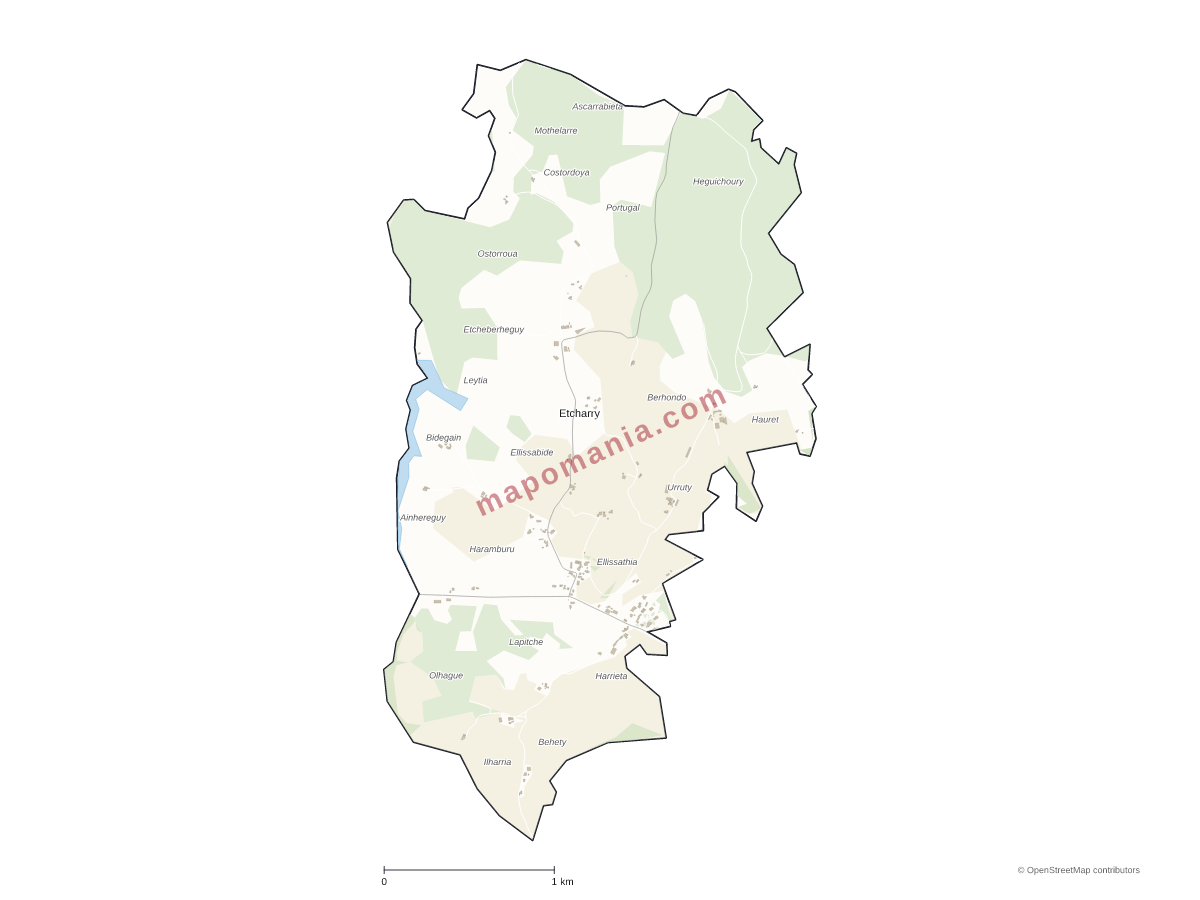 Carte de Etcharry à personnaliser