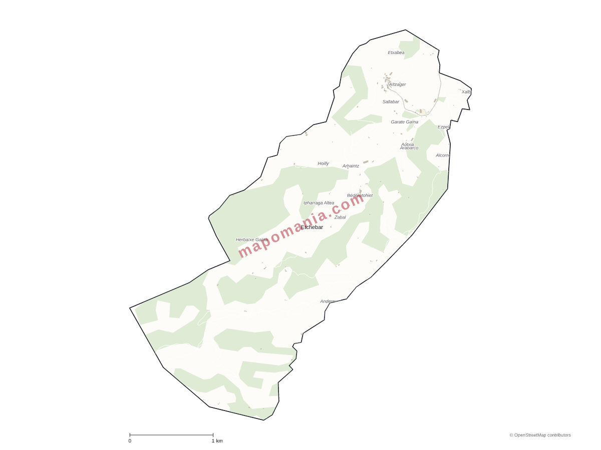 Carte de Etchebar à personnaliser