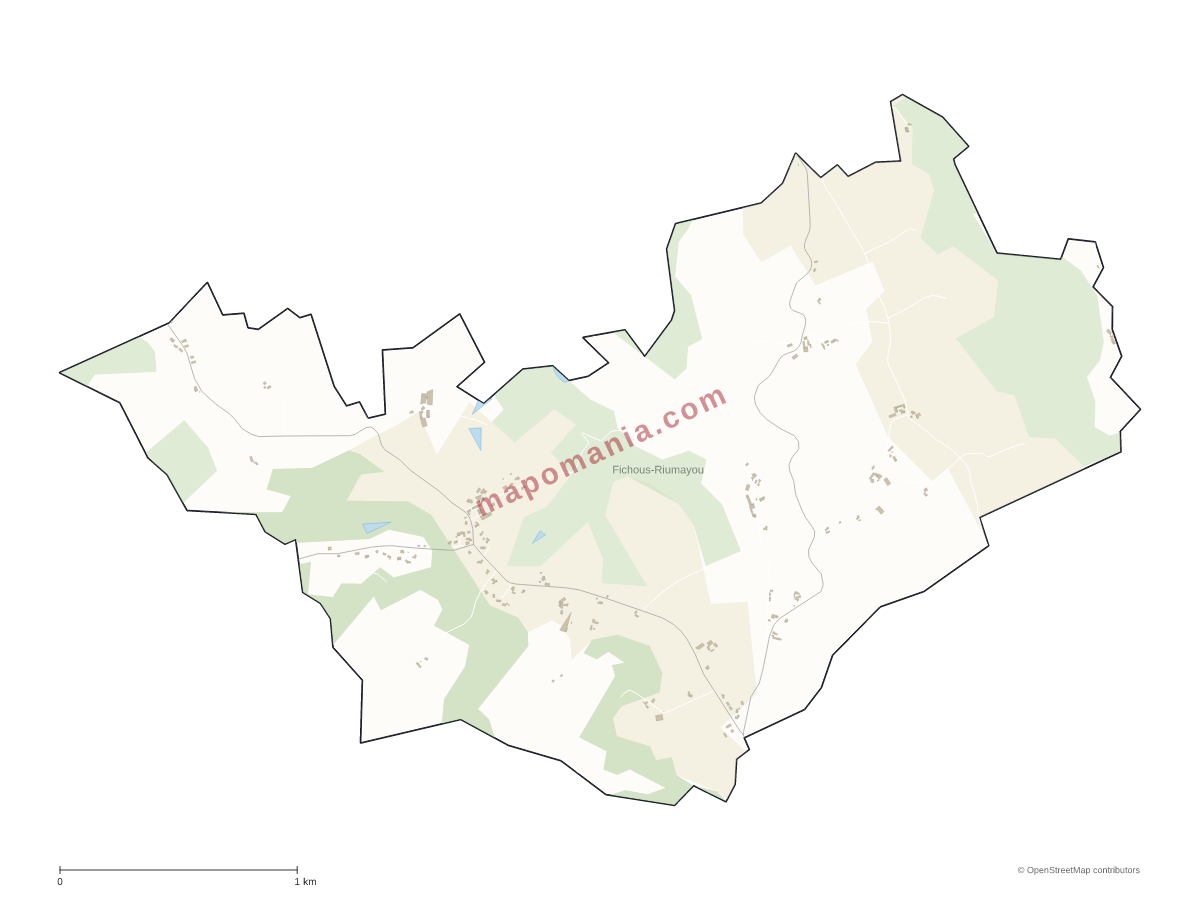 Carte de Fichous-Riumayou à personnaliser