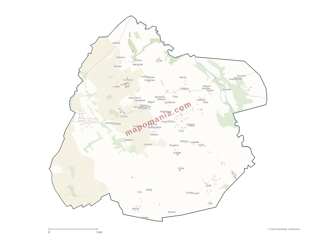 Carte de Gabaston à personnaliser