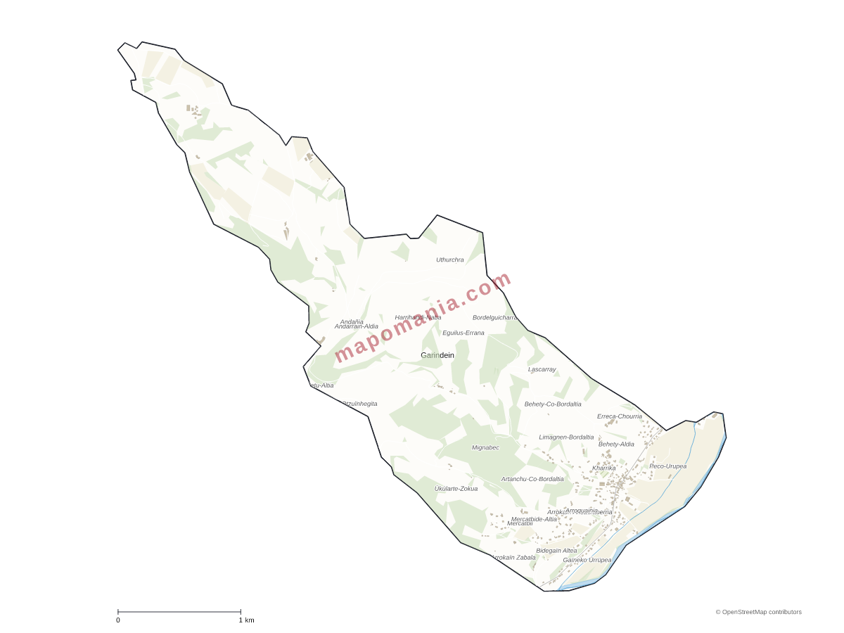 Carte de Garindein à personnaliser