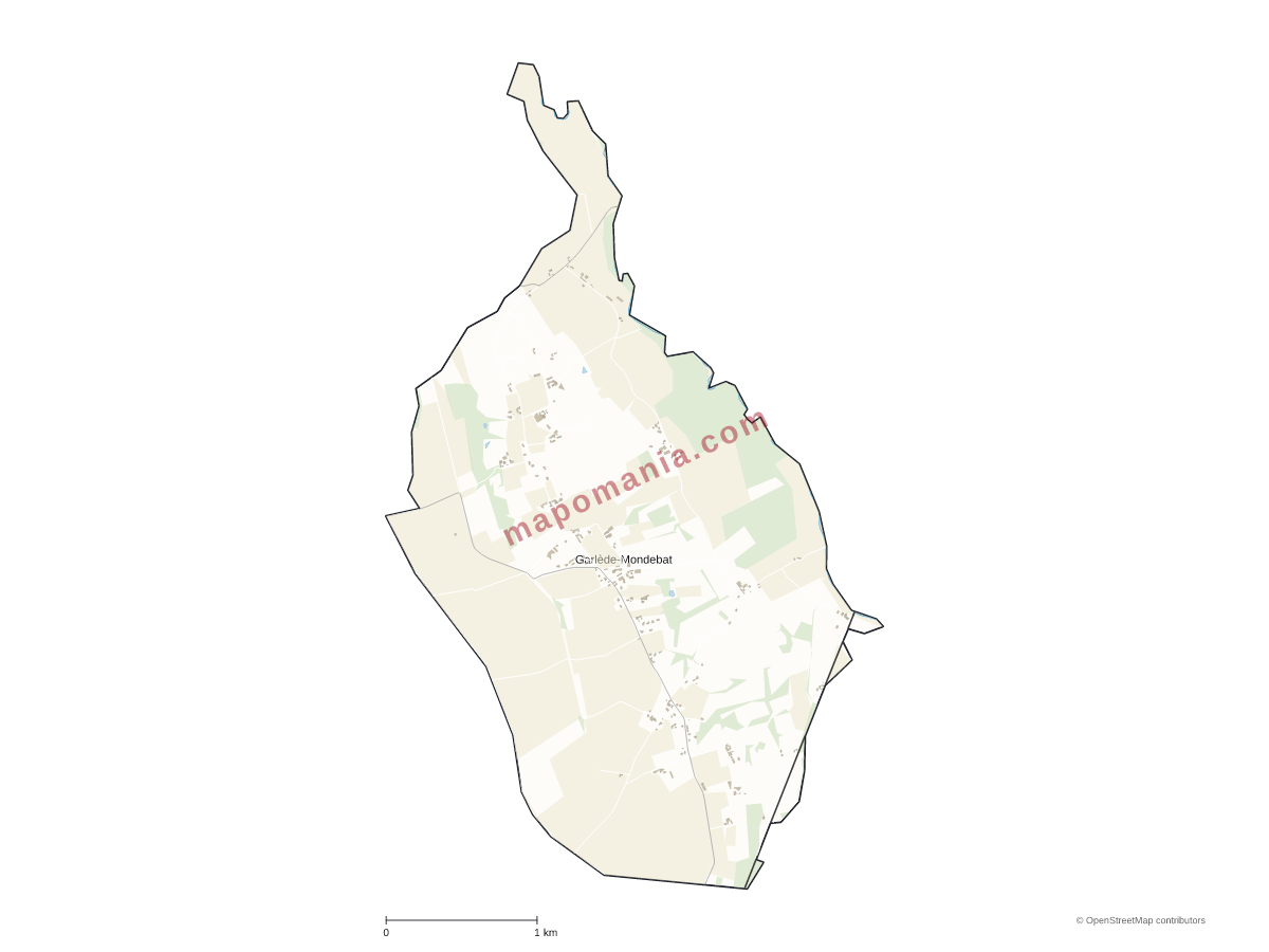 Carte de Garlède-Mondebat à personnaliser