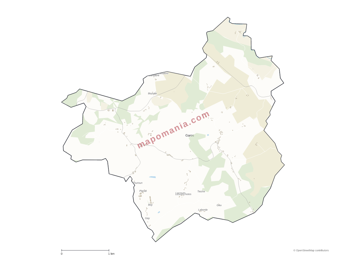 Carte de Garos à personnaliser