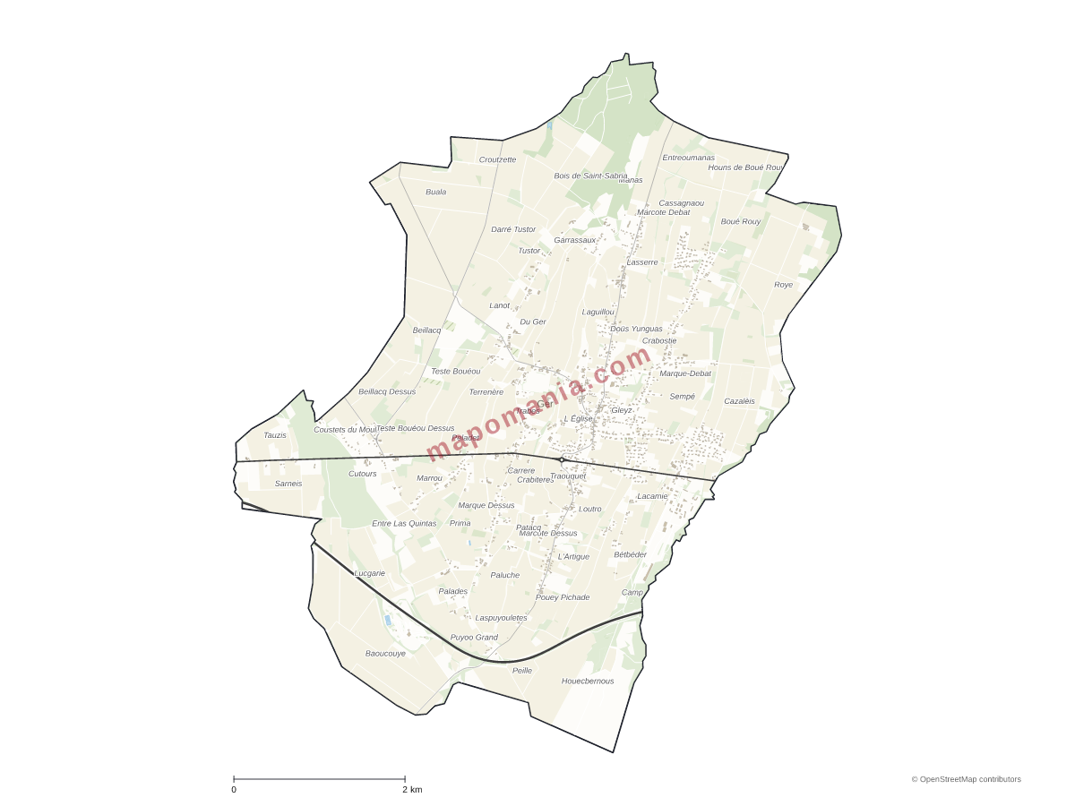 Carte de Ger à personnaliser