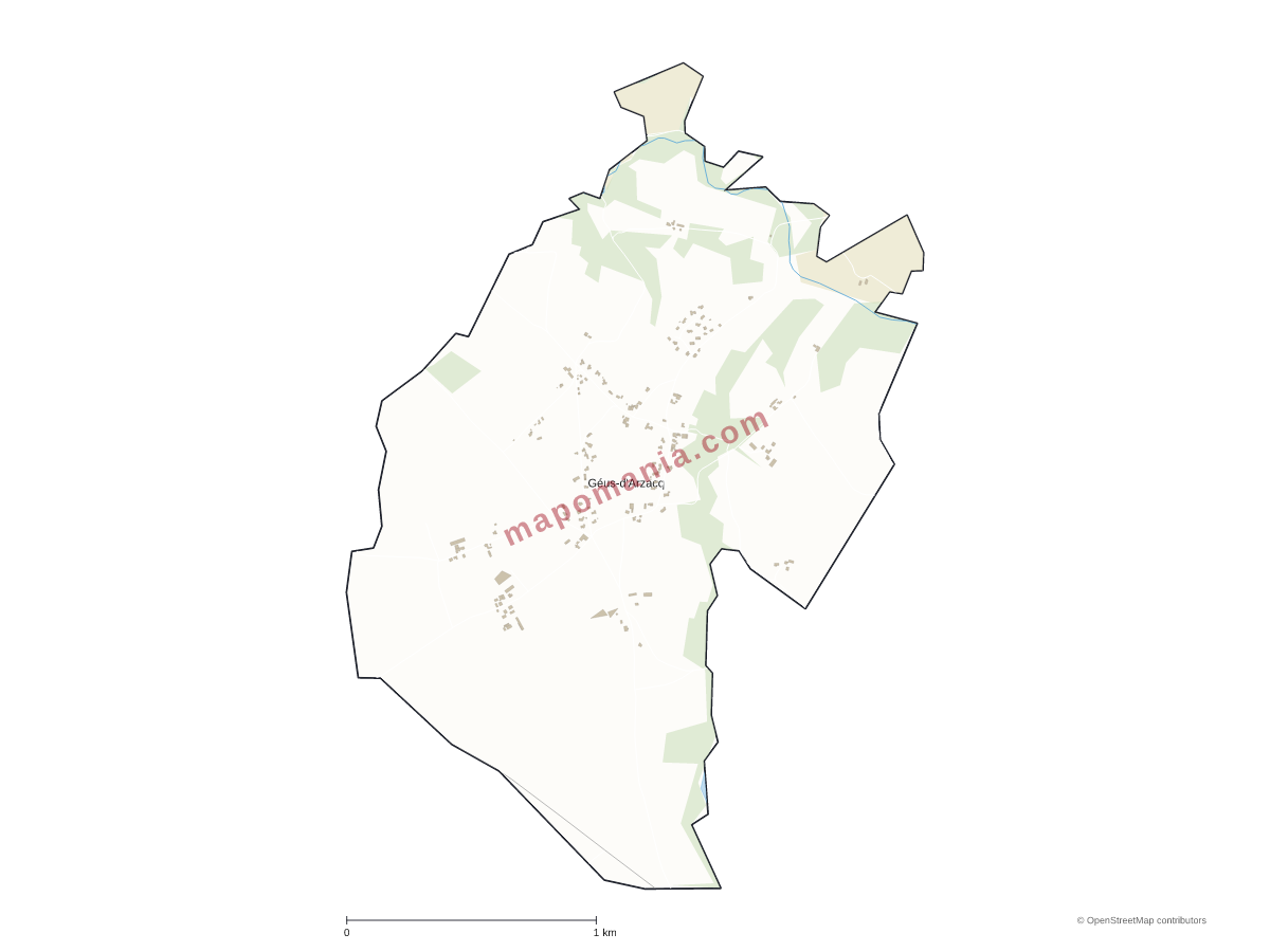 Carte de Géus-d'Arzacq à personnaliser