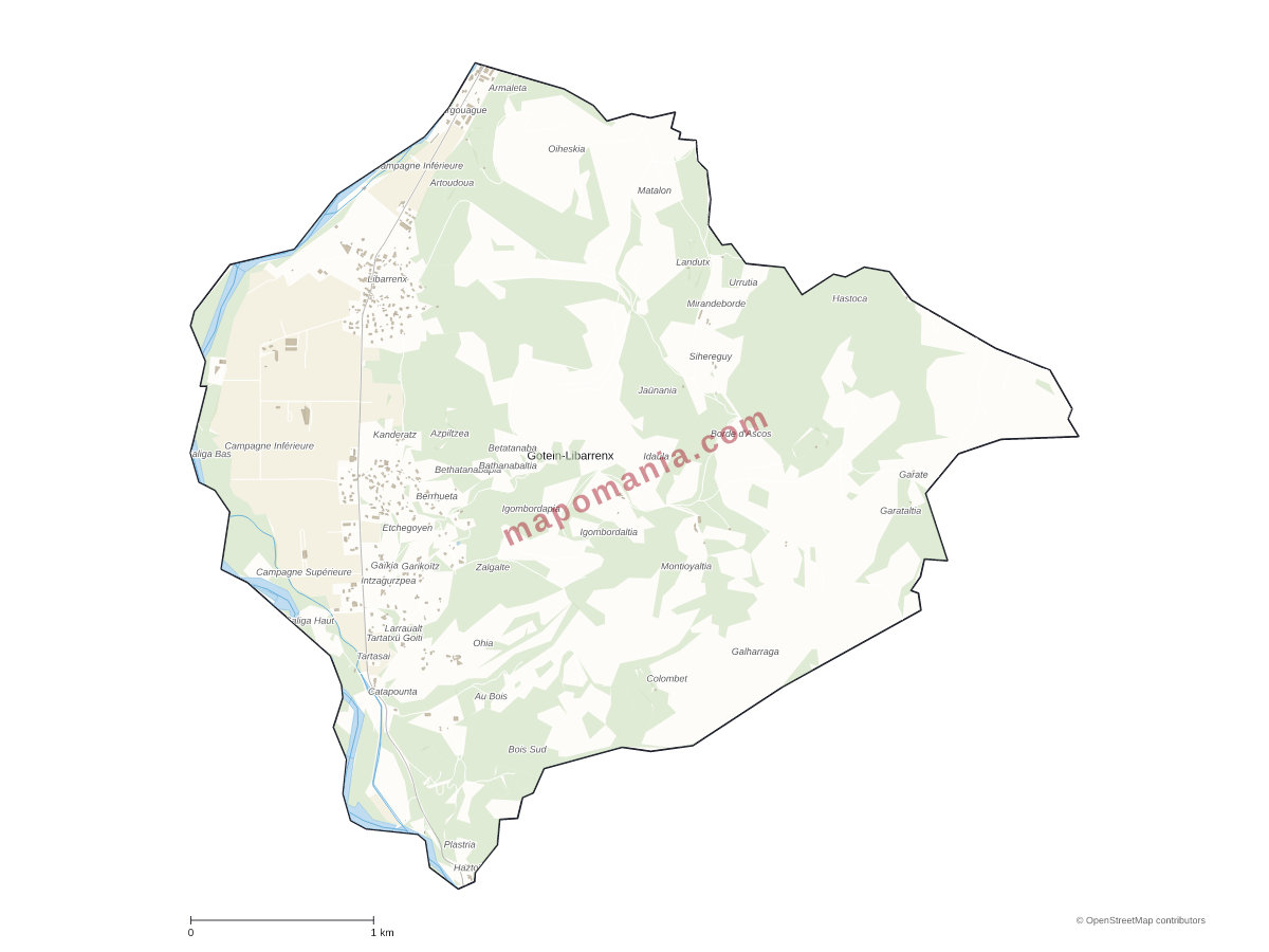 Carte de Gotein-Libarrenx à personnaliser