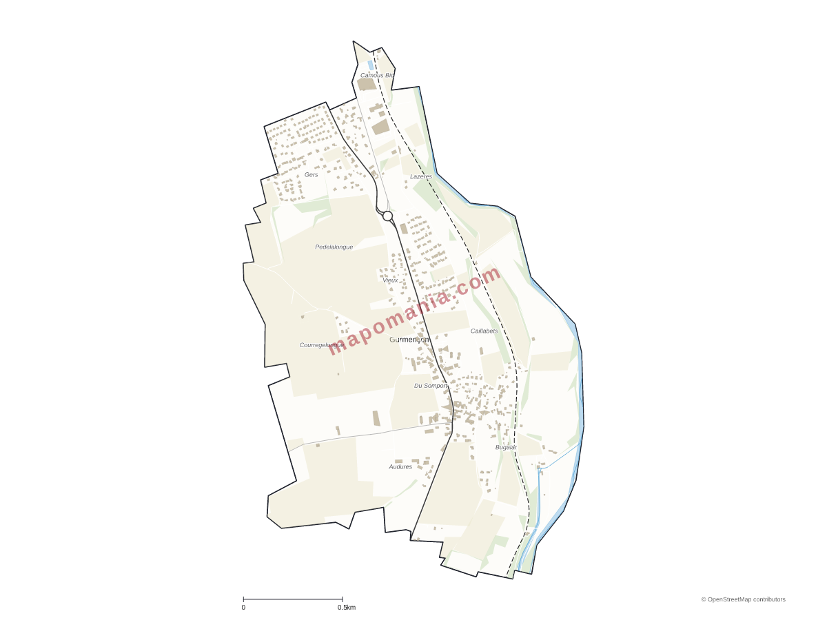 Carte de Gurmençon à personnaliser