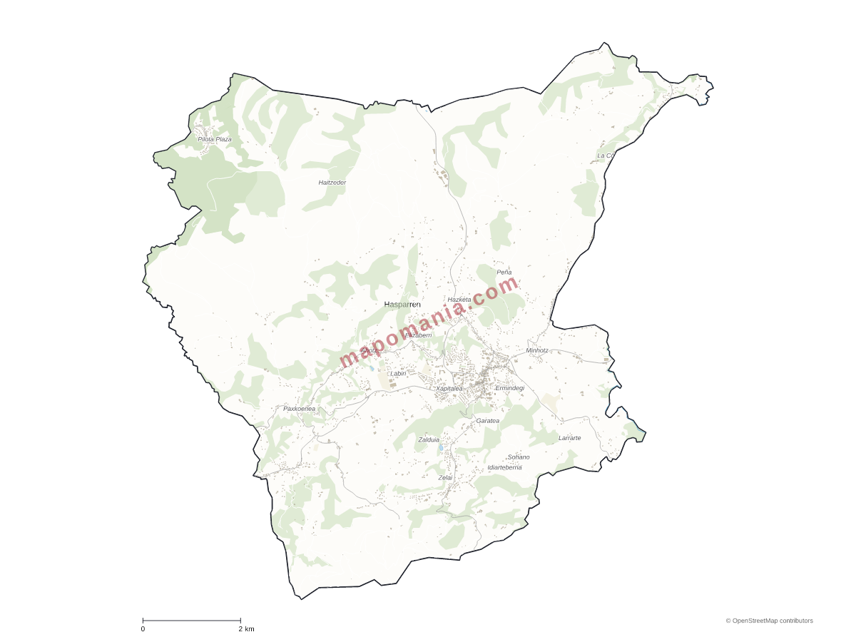 Carte de Hasparren à personnaliser