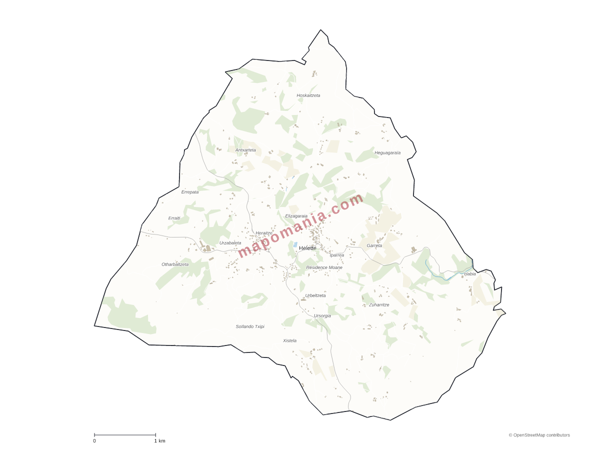Carte de Hélette à personnaliser