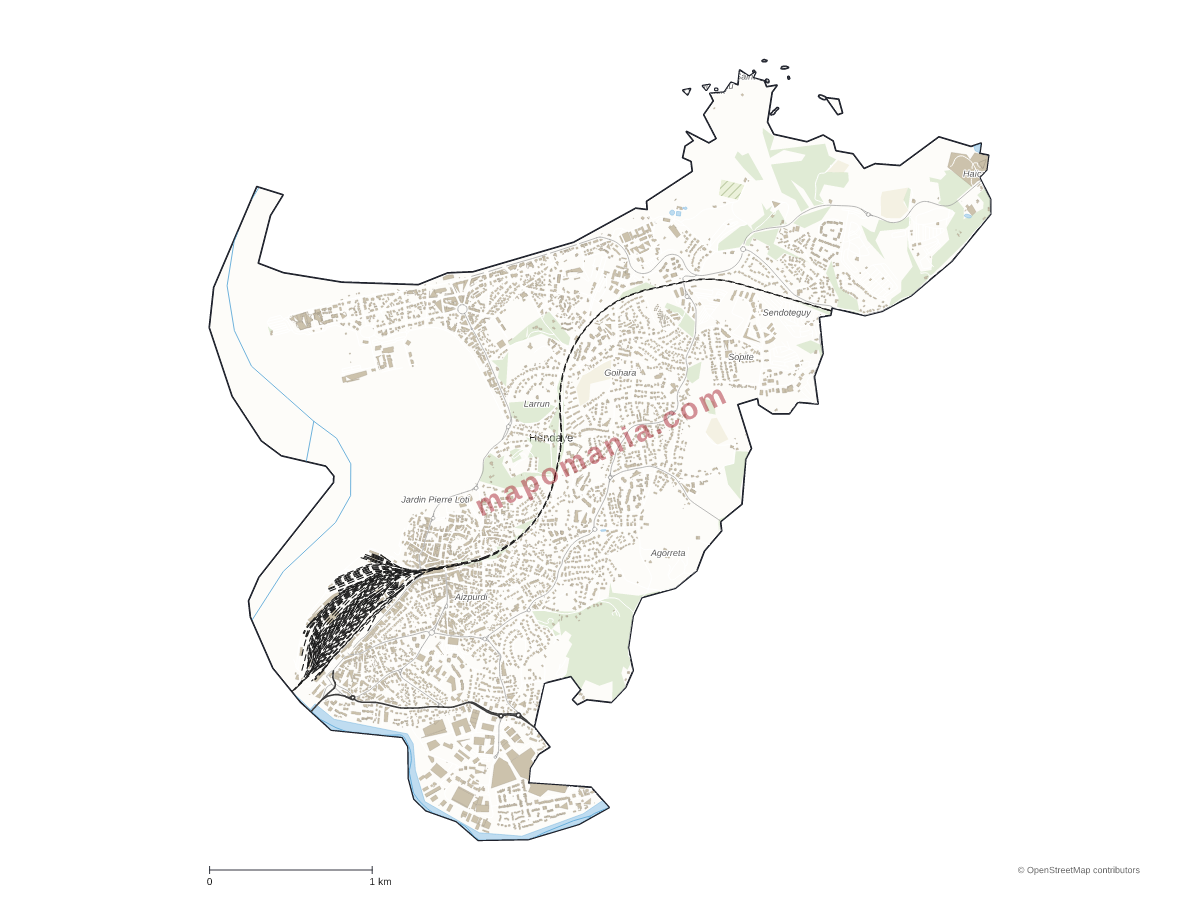 Carte de Hendaye à personnaliser