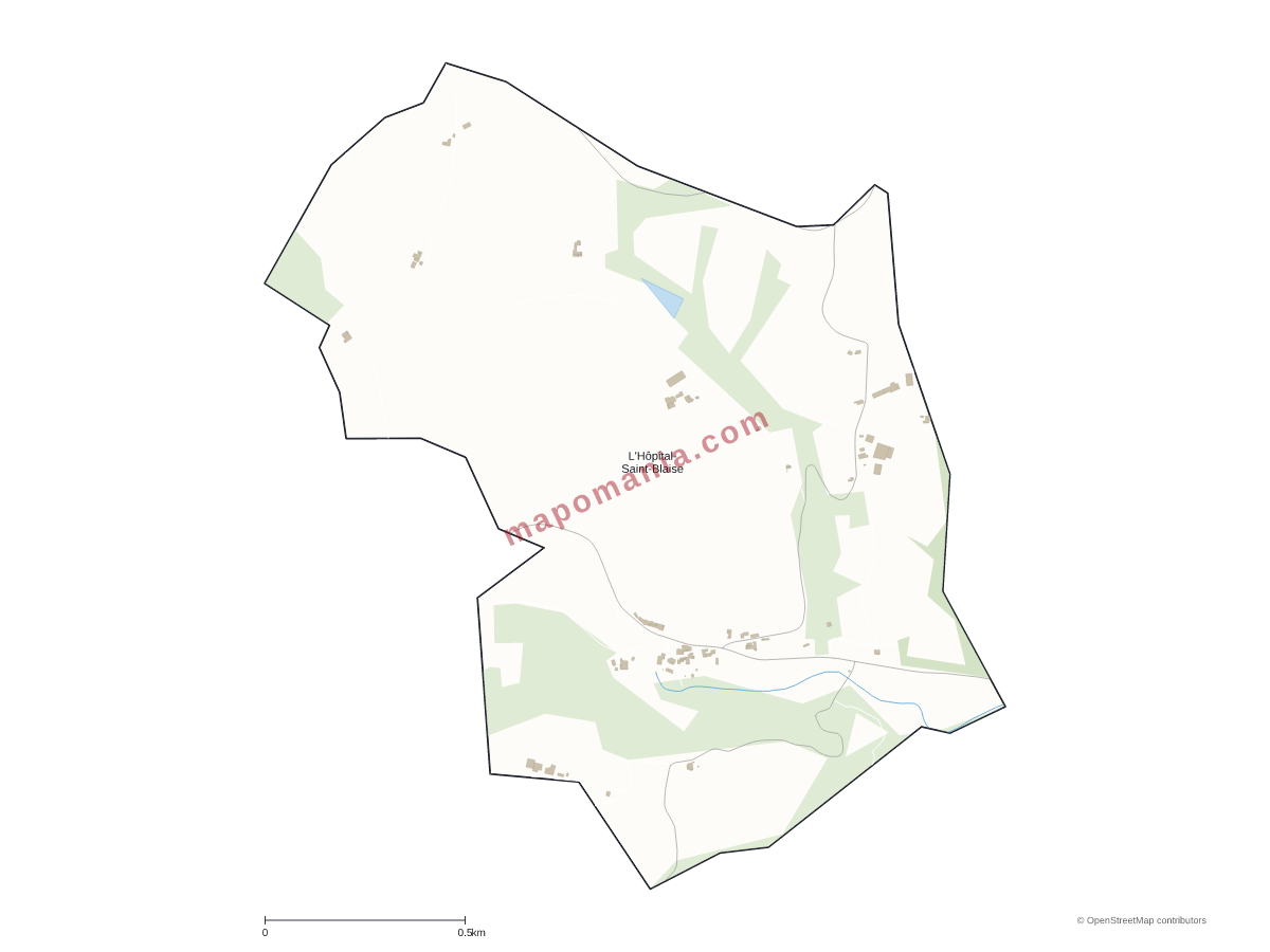 Carte de L'Hôpital-Saint-Blaise à personnaliser