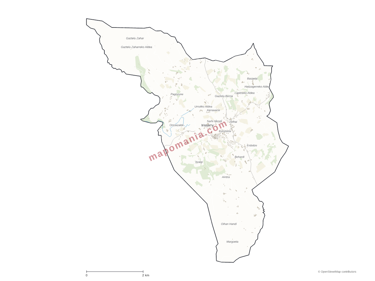 Carte de Irissarry à personnaliser