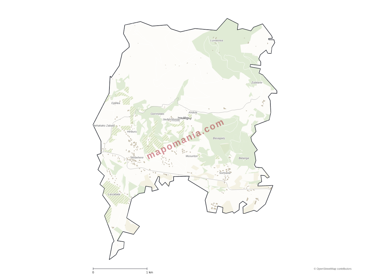 Carte de Irouléguy à personnaliser