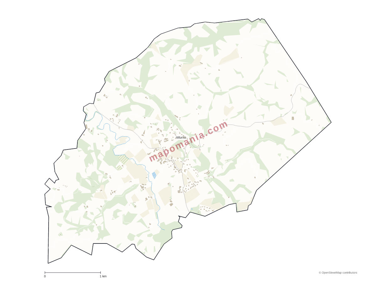 Carte de Isturits à personnaliser