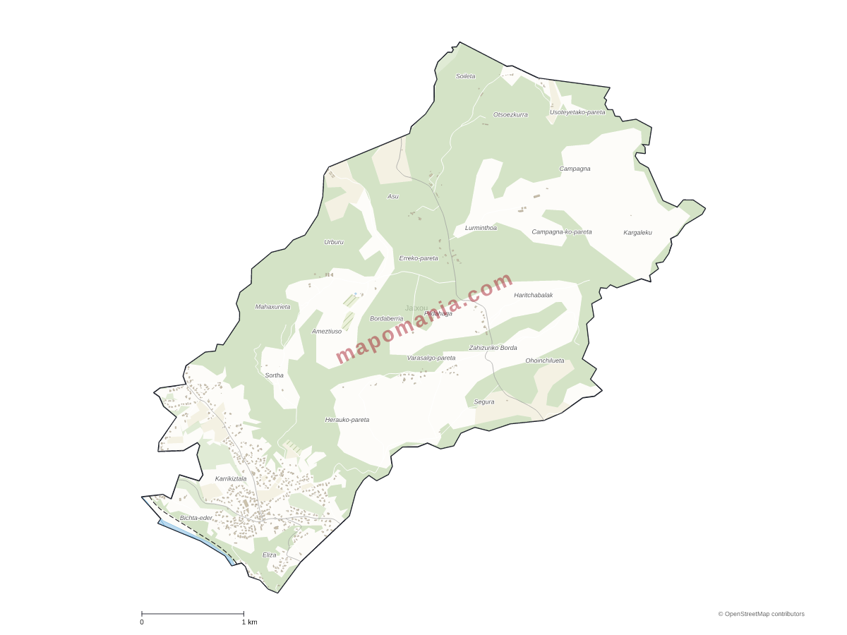 Carte de Jatxou à personnaliser