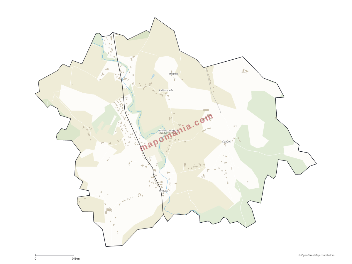 Carte de Laà-Mondrans à personnaliser