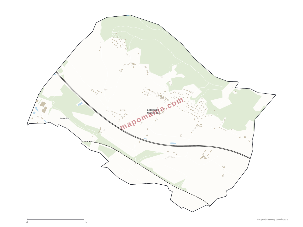Carte de Labastide-Monréjeau à personnaliser