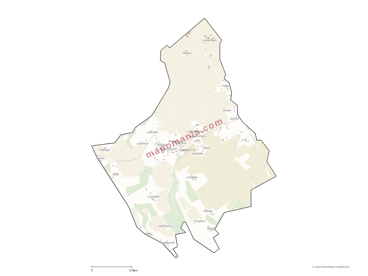 Carte de Labatmale à personnaliser