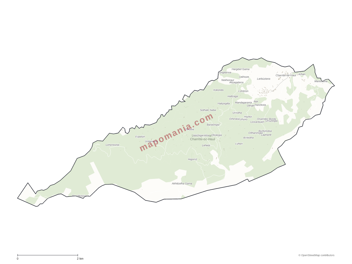 Carte de Lacarry-Arhan-Charritte-de-Haut à personnaliser