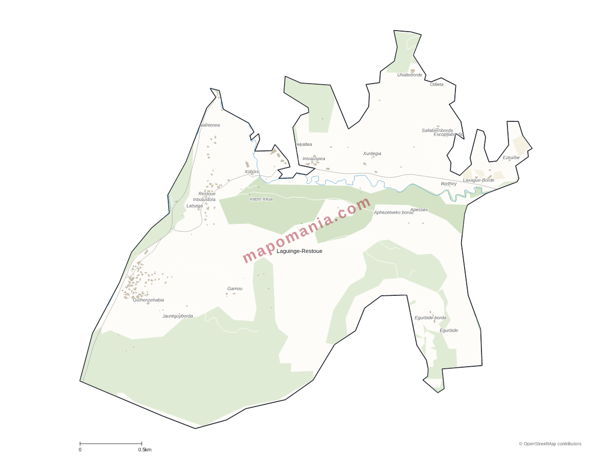 Carte de Laguinge-Restoue à personnaliser