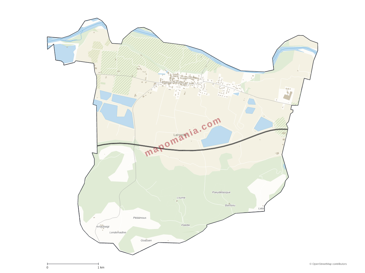 Carte de Lahontan à personnaliser