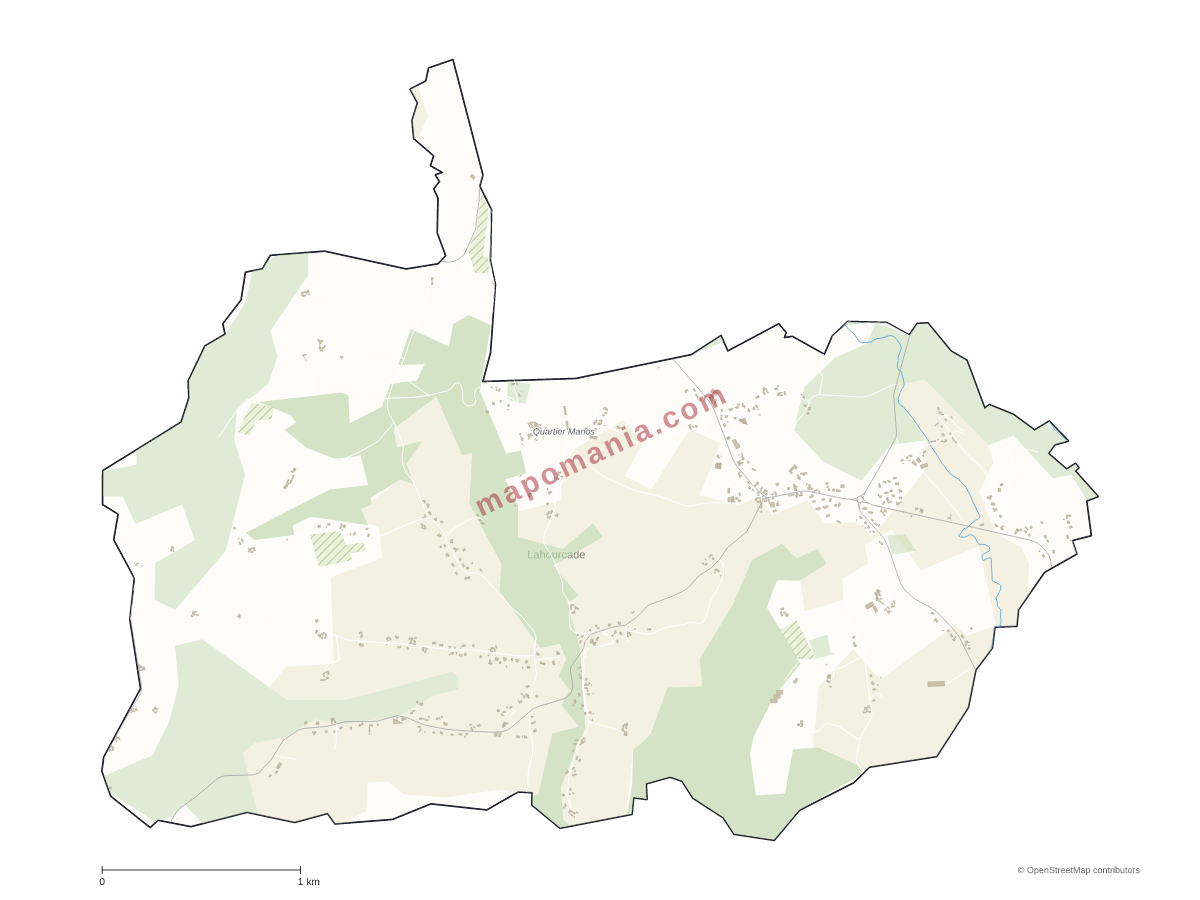 Carte de Lahourcade à personnaliser