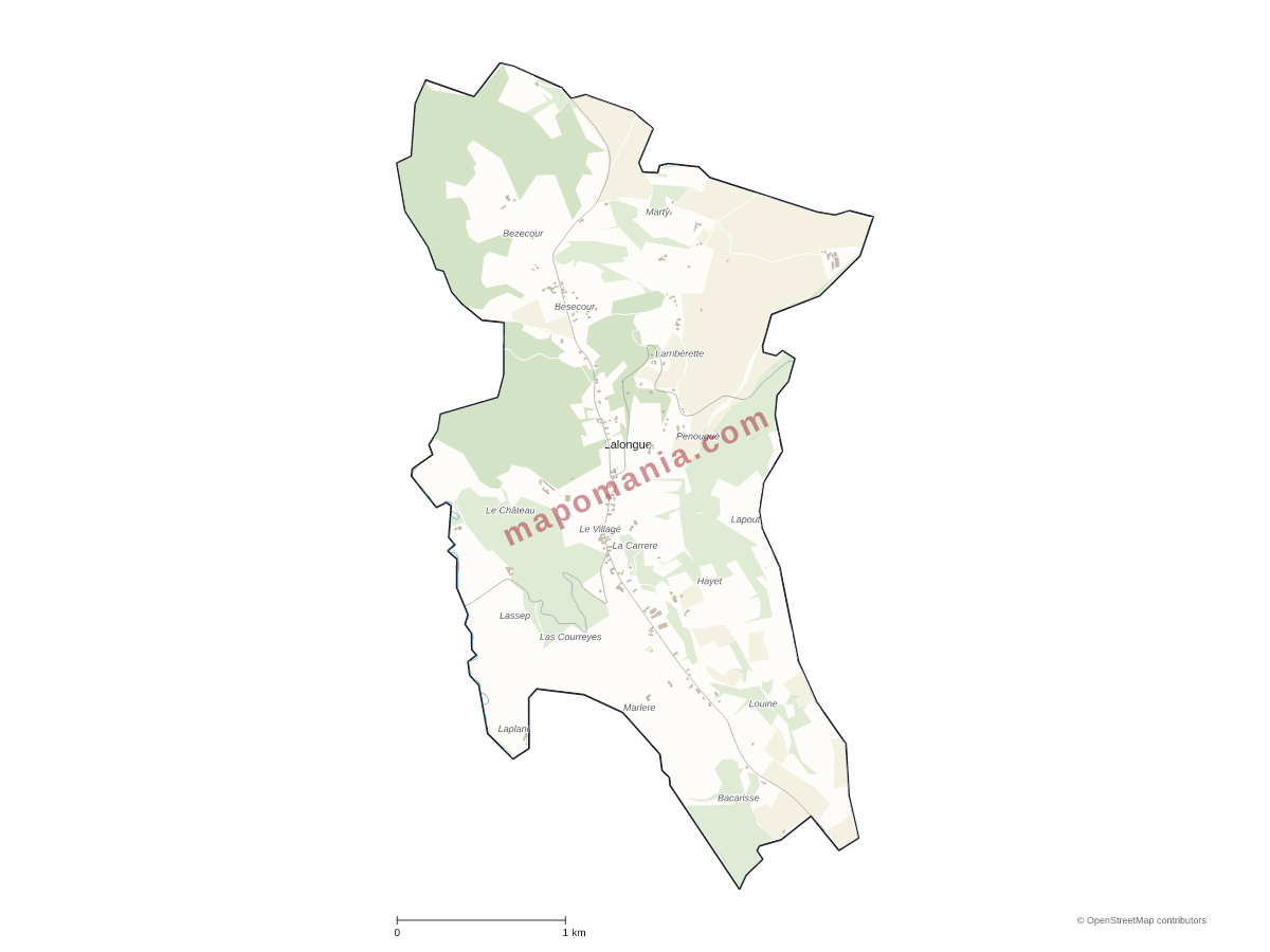 Carte de Lalongue à personnaliser