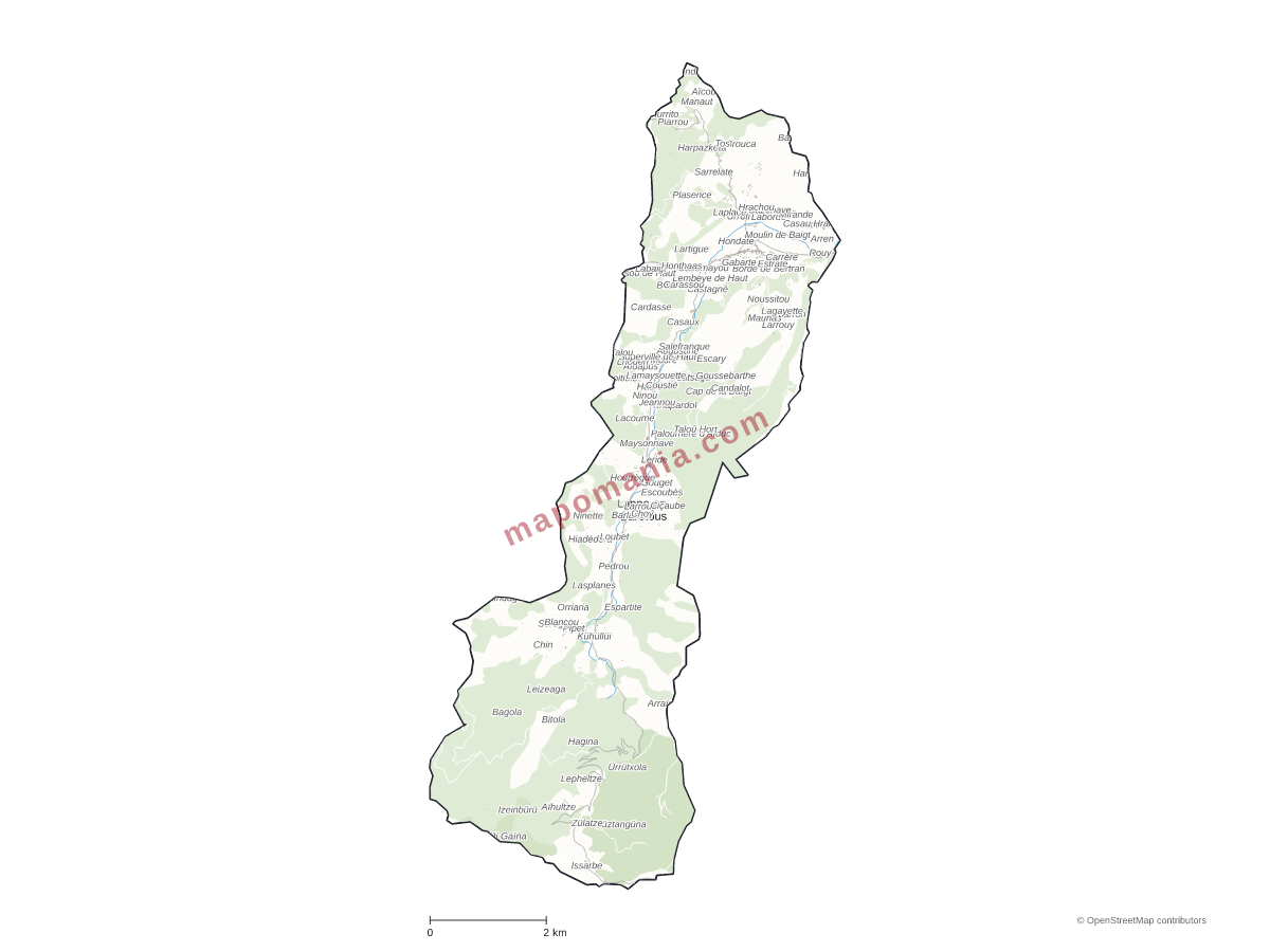 Carte de Lanne-en-Barétous à personnaliser